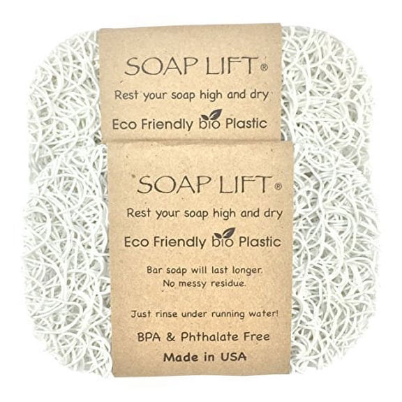 Soap Lift White Soap Dish, Two Pack