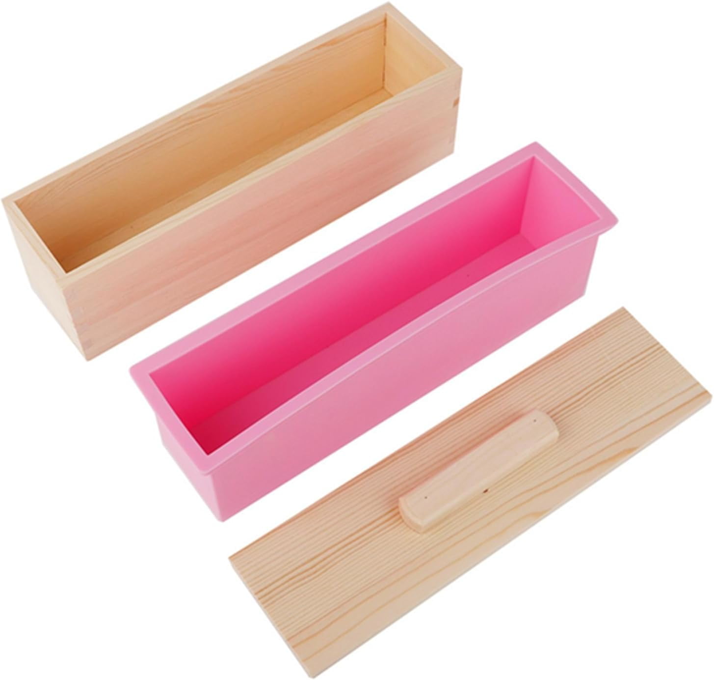 Soap Loaf Molds, 900ML DIY Tool Soap Making Supplies with Wooden Box