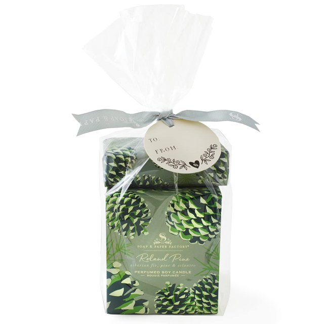 Soap & Paper Factory Roland Pine 9.5 oz Large Soy Candle & 5 oz Soap