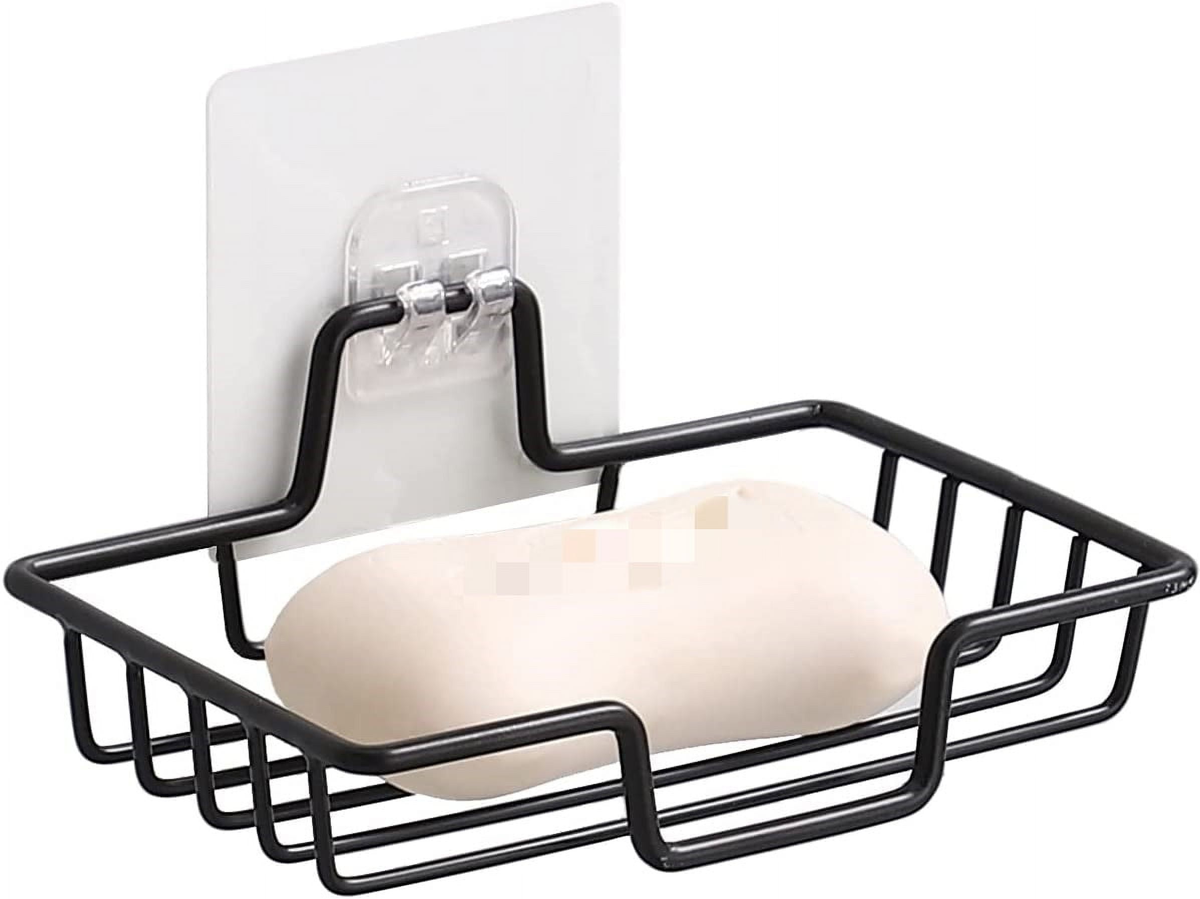 Punch-free Soap Dish Wall Mounted Adhesive Bathroom Shelf With Drain For  Soap Storage, No Nail Needed