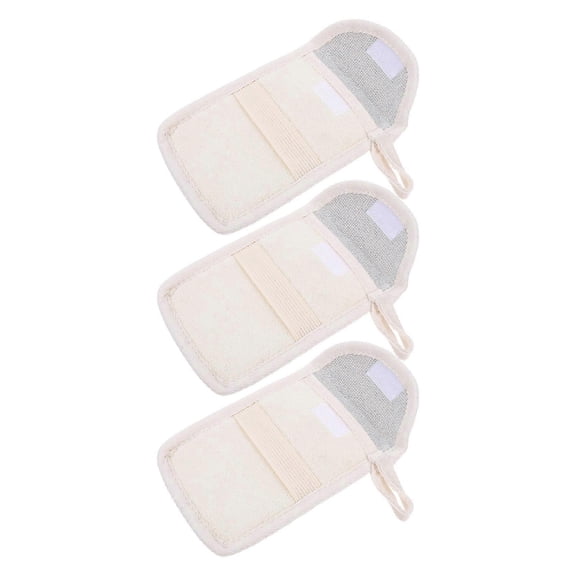 Soap Saver Bags Flax Soap Bags 3Pcs Mesh Soap Foaming Pouches For Bathroom Use Black Drawstring Design