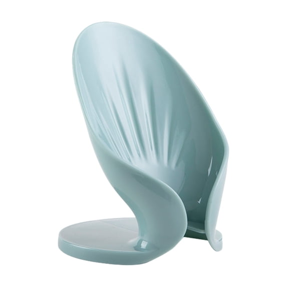 Soap Saver Dish with Drain, Leaf Shape Soap Holder with Suction Cup, Self Draining Soap Dish Holder Waterfall Soap Tray, Bar Soap Holder for Shower Bathroom Kitchen Sink(Green,)