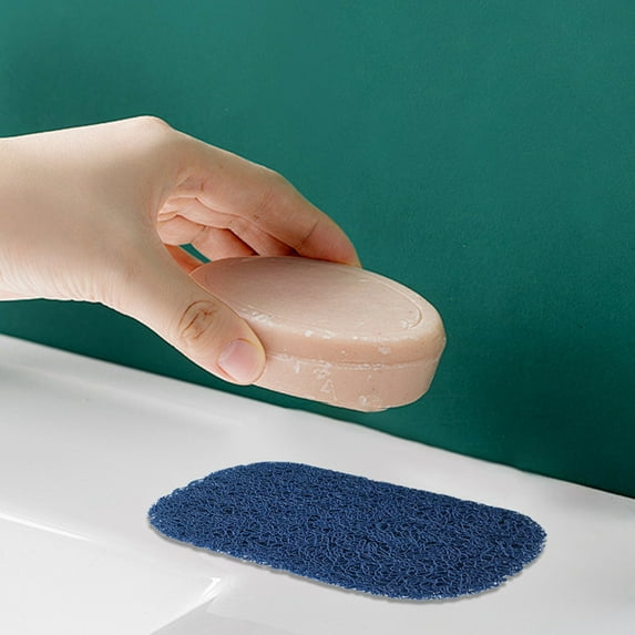 Soap Saver Pads for Bar Soap, Non- Self Draining Bar Soap Holder, Soap Pads for Shower Bathroom Travel Kitchen Sink Hotel Supplies, Soap Mat Soap Lift (Blue)