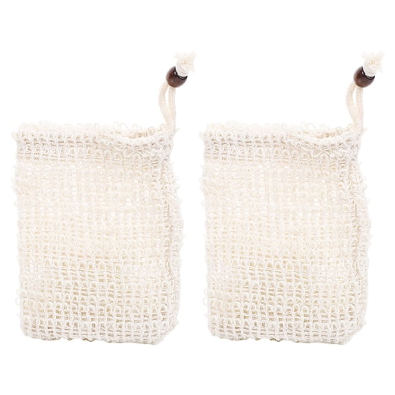 Soap Saver Pouch - Foaming Mesh Soap Bag for Shower - Cotton Bar Soap Holder & Scrubber Net - Drawstring Sack for Soap Storage by Elapind