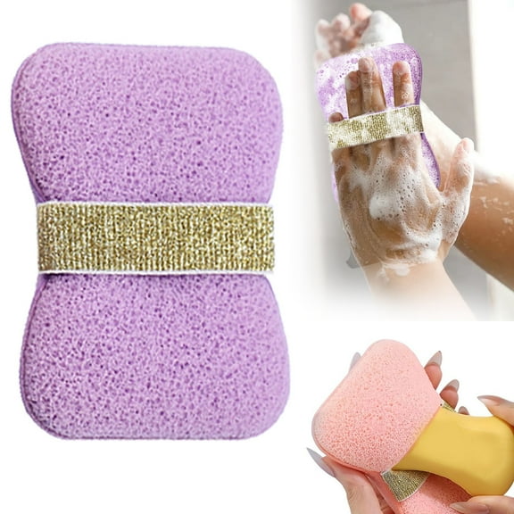 Soap Sponge with Pocket & Strap - Exfoliating Shower Sponge for Body - Deep Cleansing & Travel Soap Holder for Men, Women, Kids