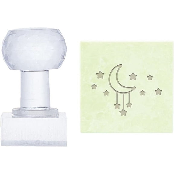 Soap Stamp Moon Stars Soap Embossing Stamp with Handle Rectangle Soap Chapter Imprint Stamp Acrylic Personalized Stamp