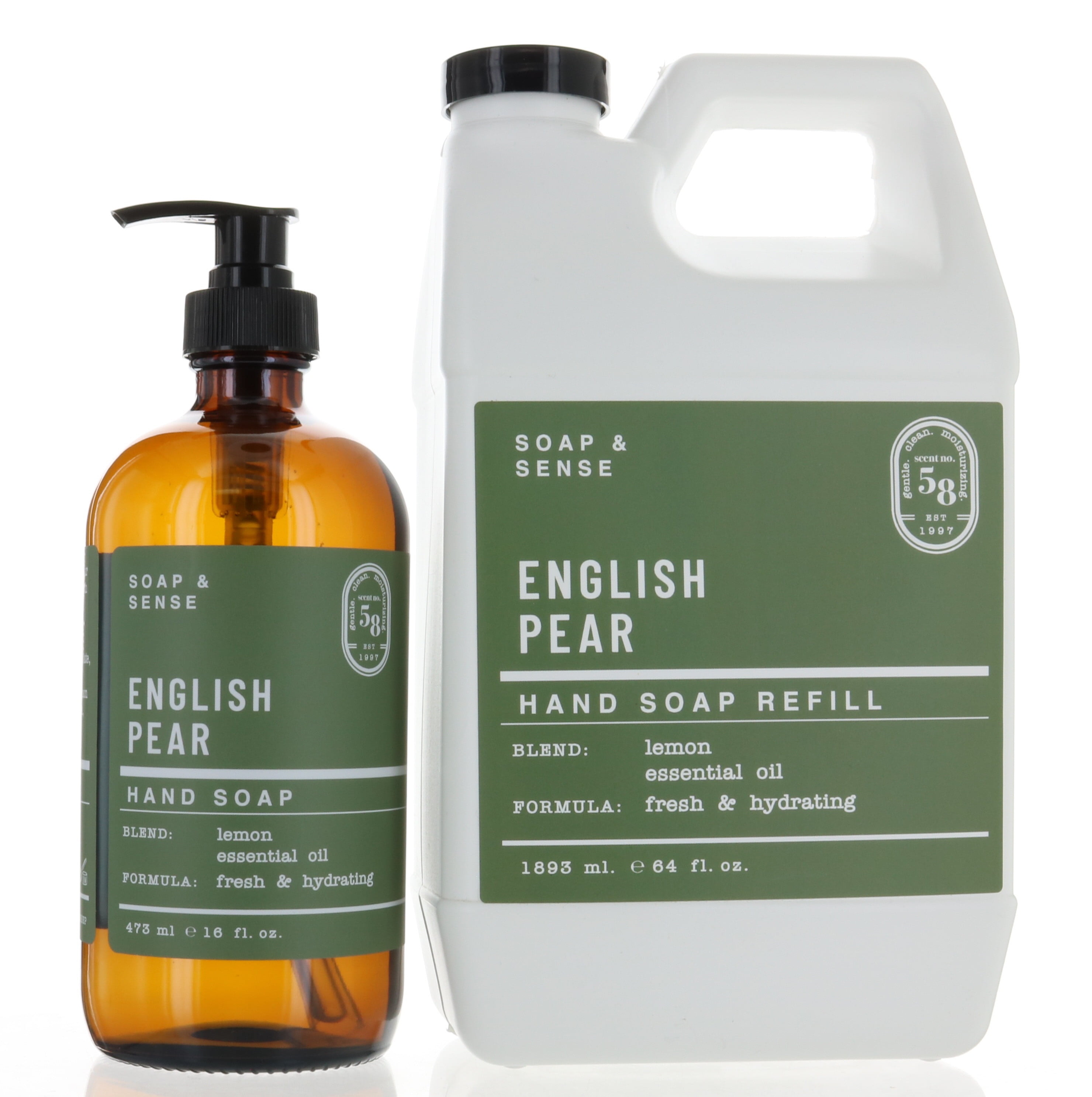 Soap and Sense English Pear Home and Body Company Hand Soap Refill Set