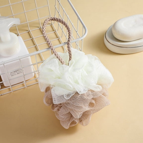 Soap on A Rope for Men Large Size Two-Color Bath Flower with Foaming Net Sponges for Shower