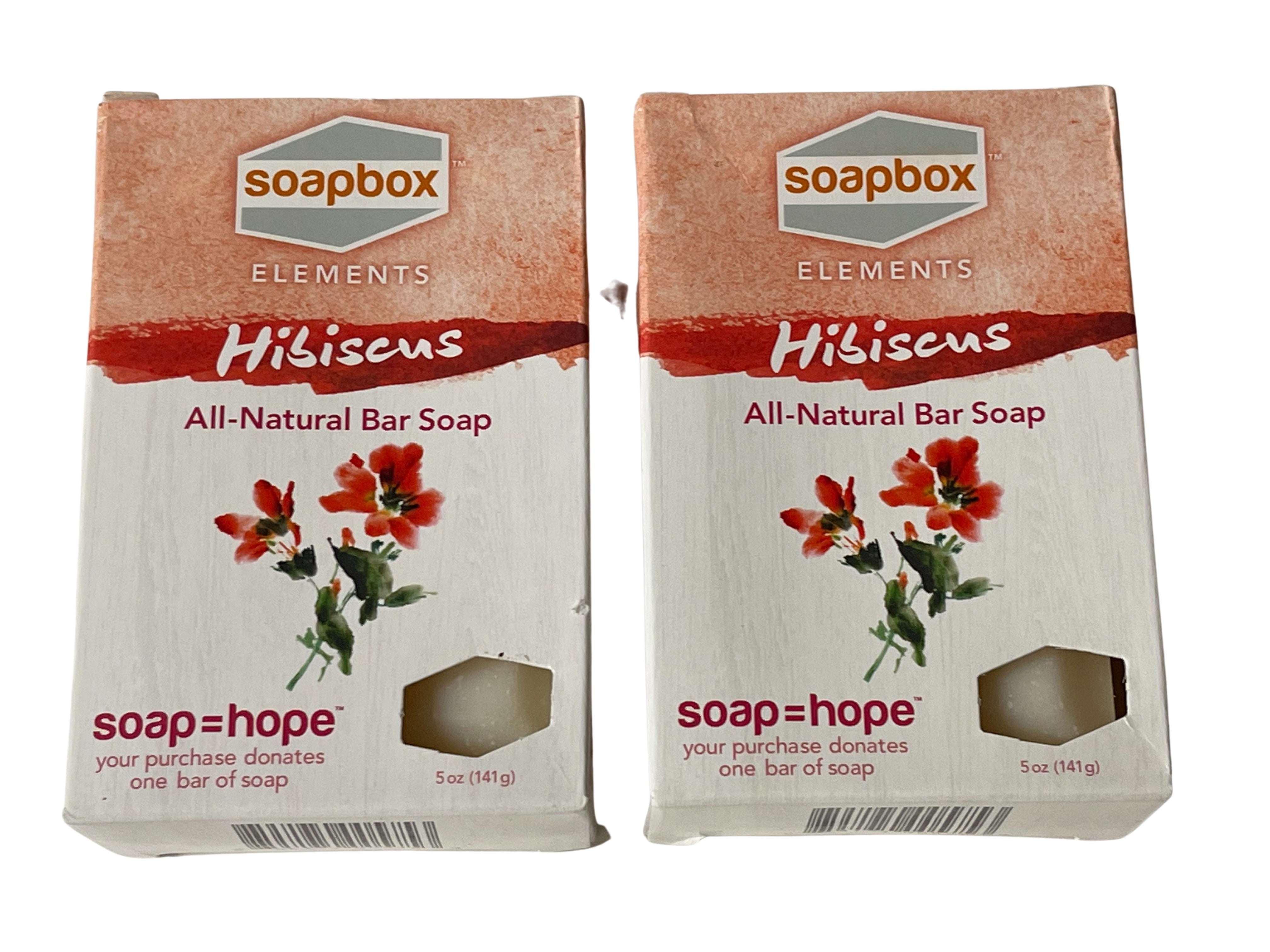 SoapBox Soaps Elements Bar Soap HIBISCUS, 5 oz 2 Pack
