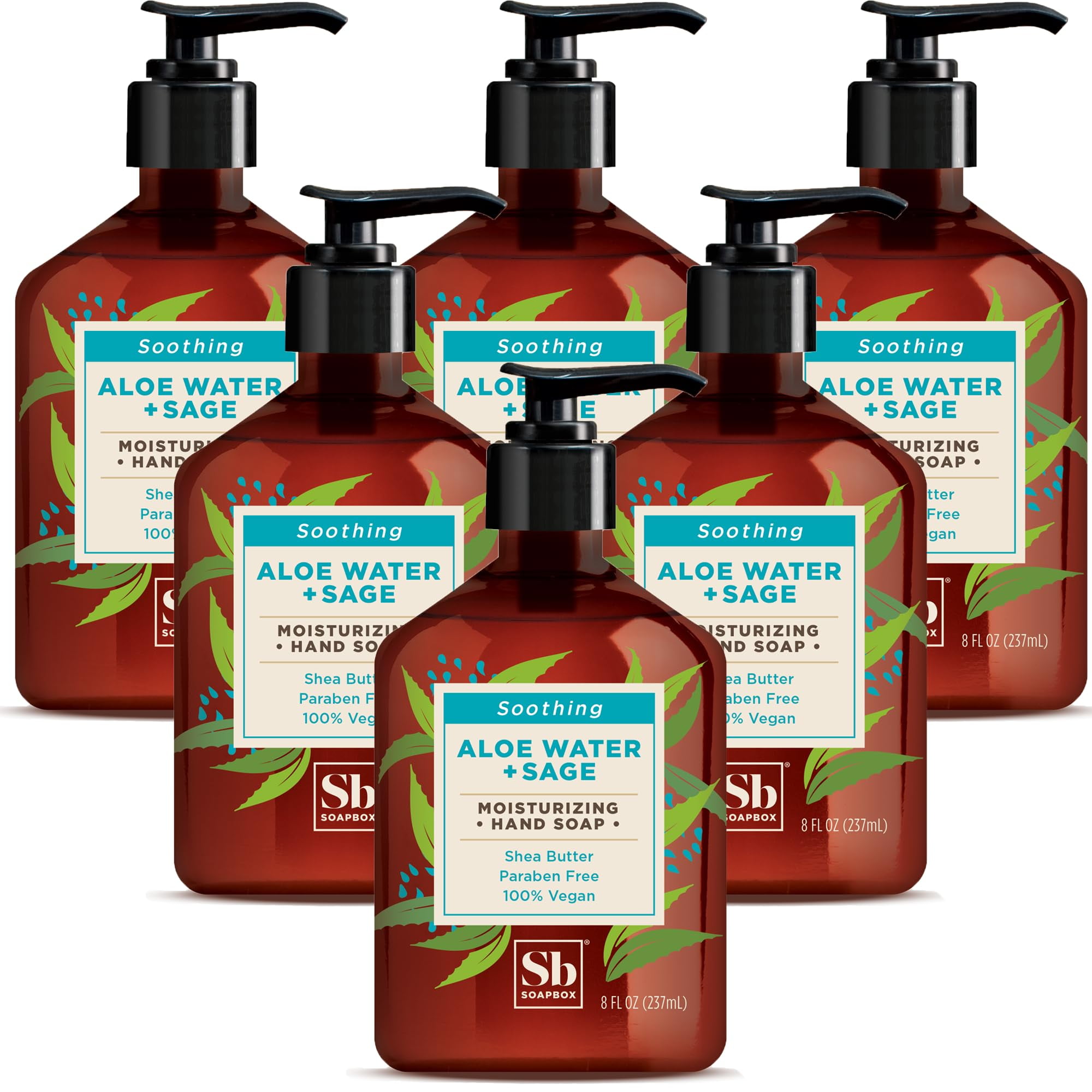Soapbox Aloe Water + CM31 Sage Moisturizing Hand Soap for Bathroom ...