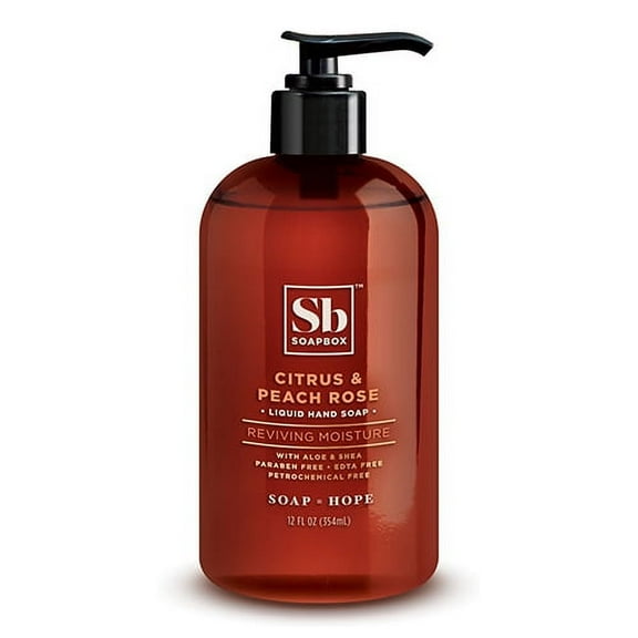 Soapbox Citrus and Peach Rose Liquid Hand Soap, 12 Oz