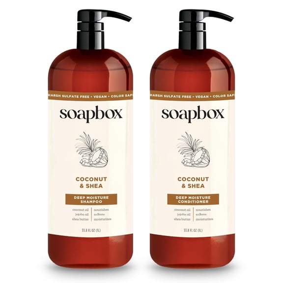 Soapbox Coconut Oil Cleansing Shampoo & Conditioner Set, 2 Piece