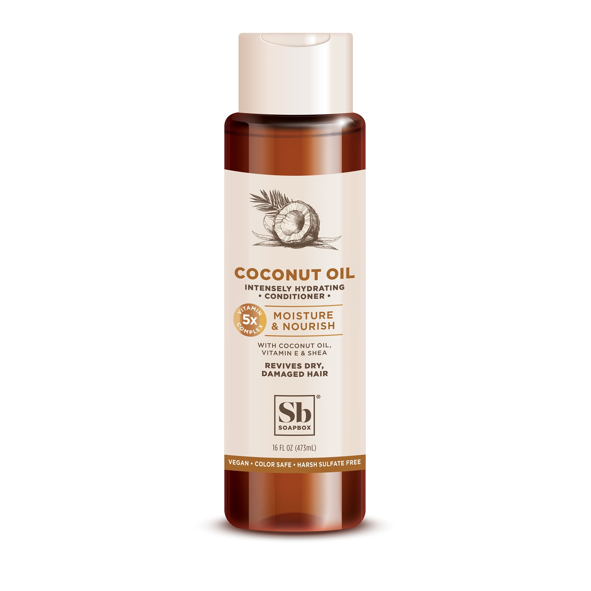Soapbox Coconut Oil Moisture & Nourish Conditioner with Shea Butter, 16