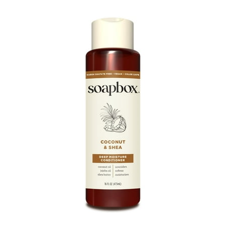 Soapbox Coconut & Shea Deep Moisture Conditioner with Vitamin E and Shea, 16 fl oz