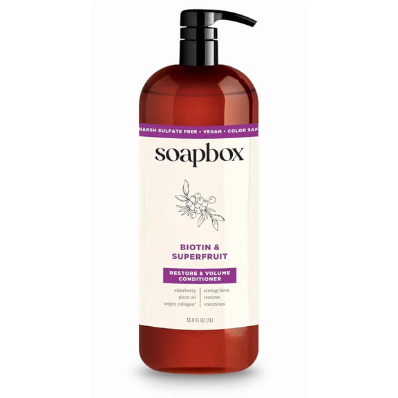 Soapbox Conditioner, Biotin & Superfruit, 1L / 33.8oz