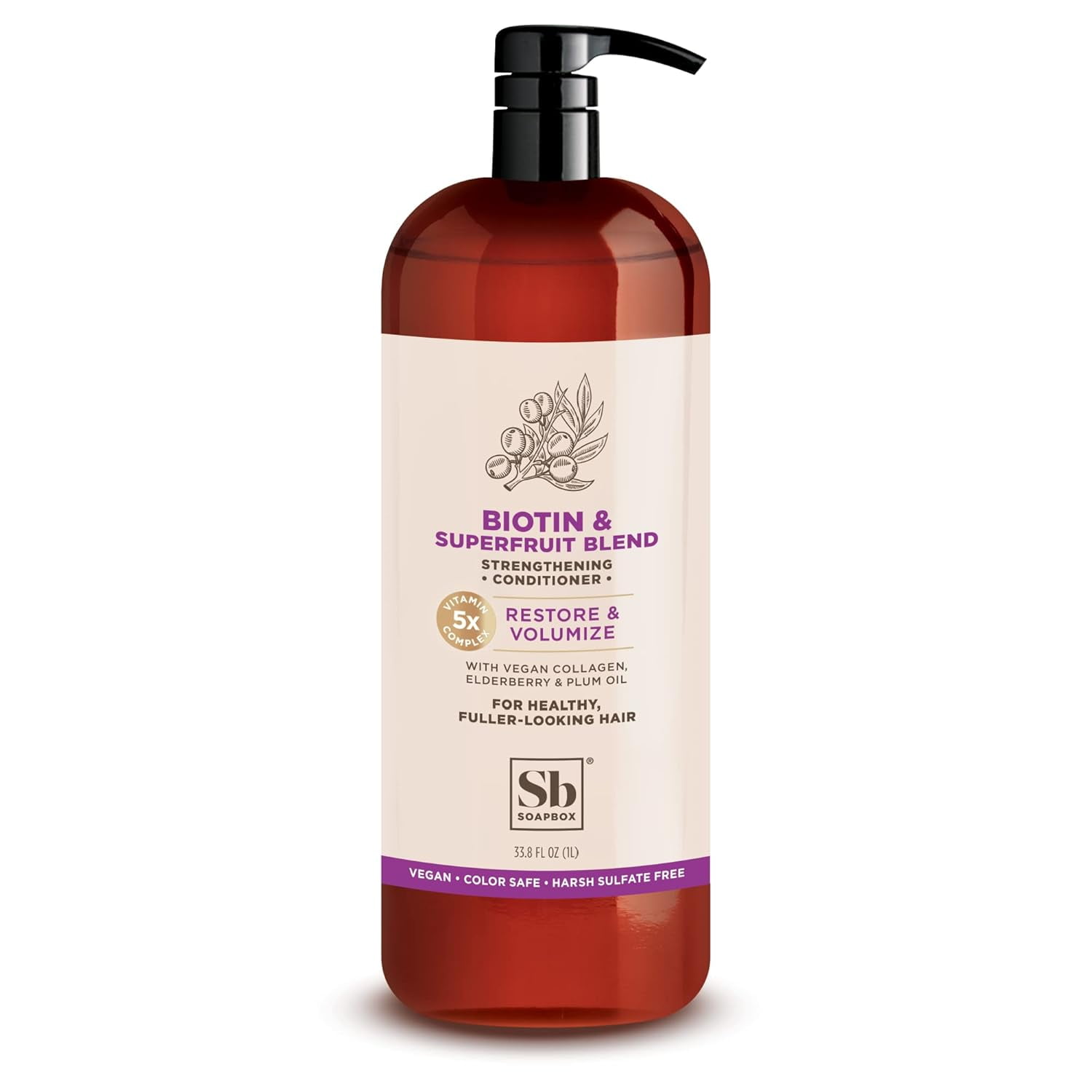 Soapbox Conditioner, Biotin & Superfruit, 1L / 33.8oz
