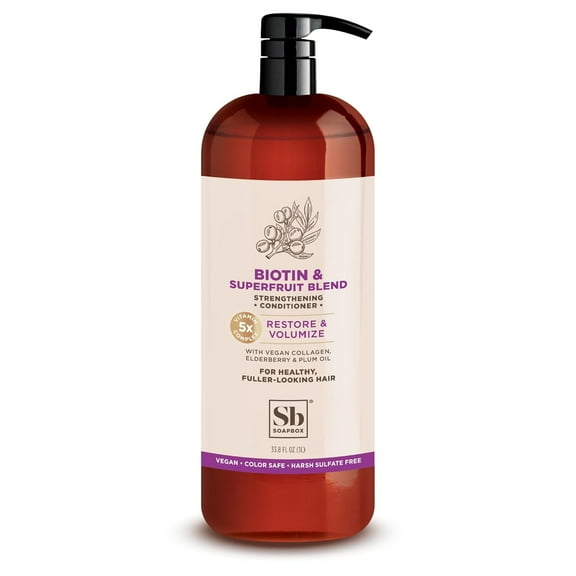 Soapbox Conditioner, Biotin & Superfruit, 1L / 33.8oz