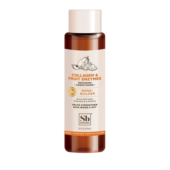 Soapbox Hair Repairing Conditioner with Collagen and Fruit Enzymes, 16 oz