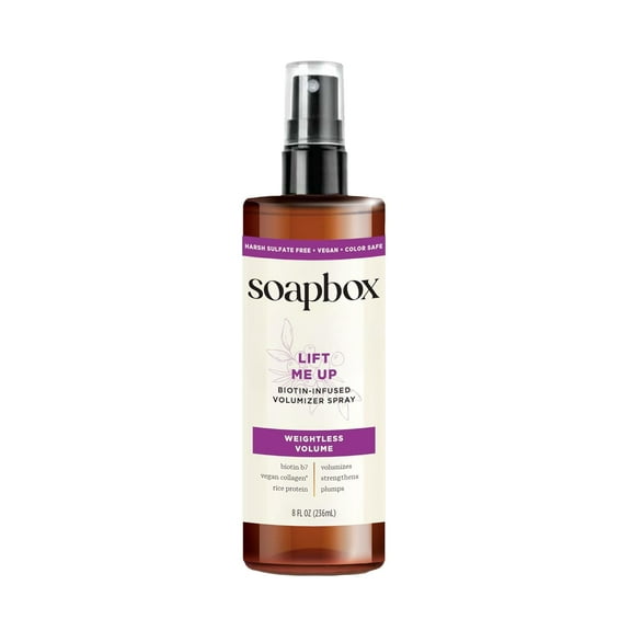 Soapbox Lift Me Up Volumizing Hair Treatment, Lightweight Volumizing Hair Spray w/ Biotin, 8 Fl Oz