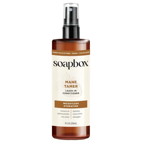 Soapbox Mane Tamer Leave-in Conditioner Spray, Frizz Control, Hydrate, Shine