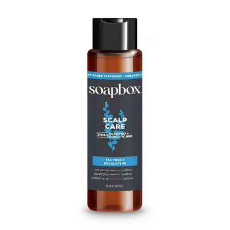 Soapbox Men's Scalp Care 2 in 1 Shampoo and Conditioner with Tea Tree and Eucalyptus, 16 fl oz