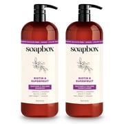 Soapbox Shampoo & Conditioner Set, Biotin & Superfruits Scent, 33.8 Fl Oz Each Bottle