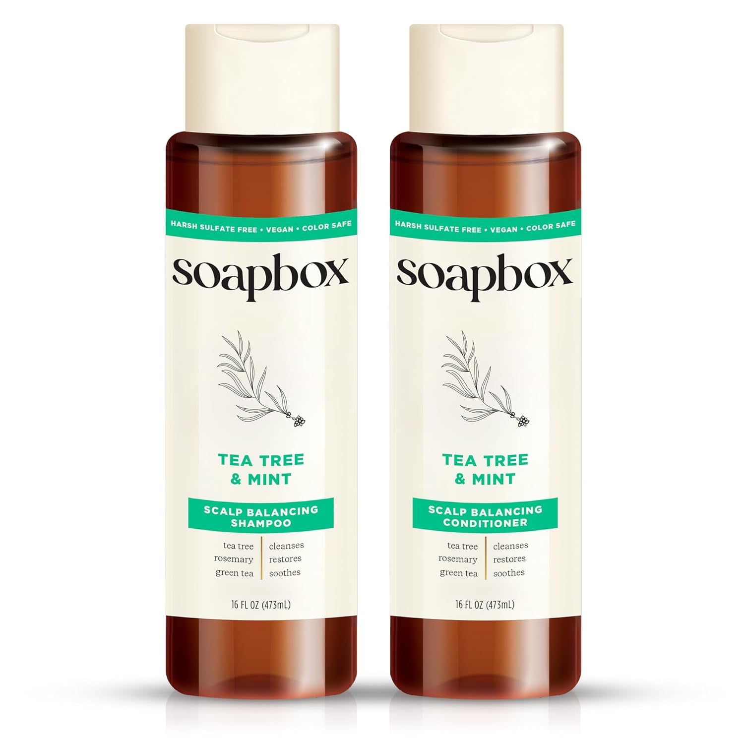 Soapbox Shampoo and Conditioner Set with Tea Tree Oil Jojoba Aloe