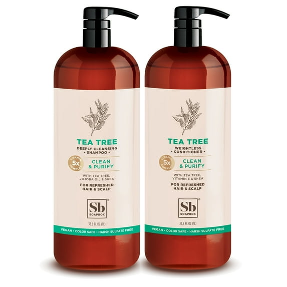 Soapbox Tea Tree Cleansing Shampoo & Conditioner Set with Tea Tree, 2 Piece