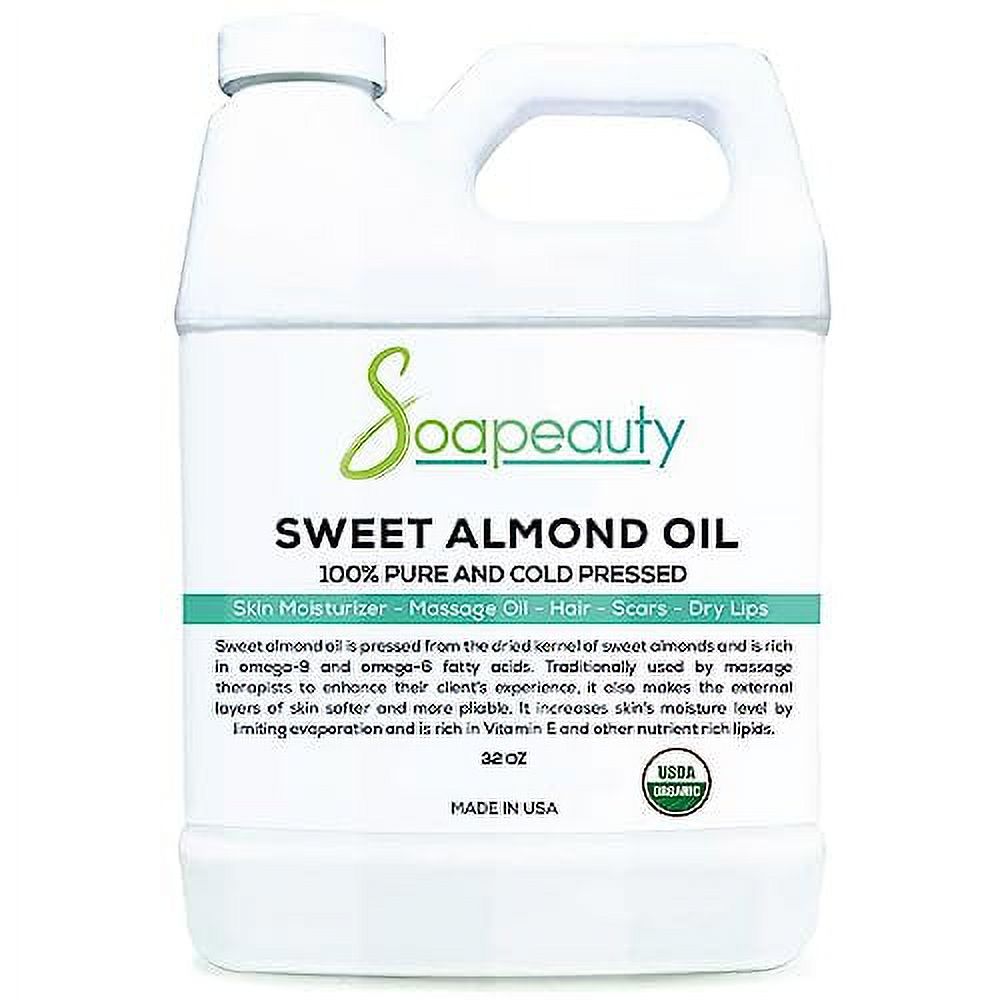 Soapeauty Sweet Almond Oil Cold Pressed Refined USDA Organic 100