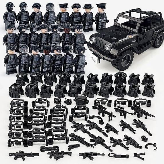 Soapjuice 22PCS Unofficial Military Off-Road Vehicle Building Block Set with Minifigures