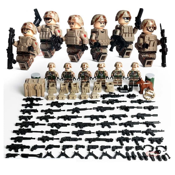 Soapjuice 6PCS Army Set - Miniature Warrior Building Blocks Collection, Ideal for Military Enthusiasts and Fans!