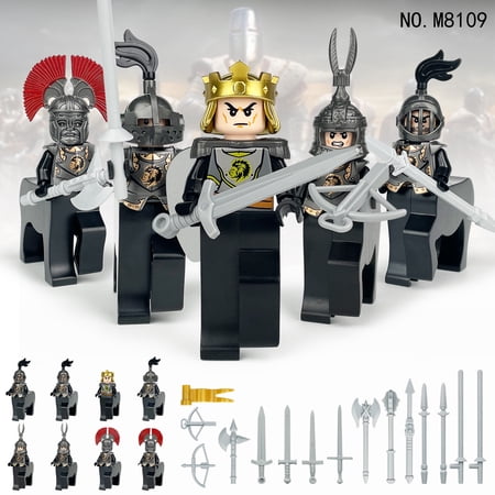 Soapjuice 8PCS Centaur Knight Soldier Mini Figures Set - Building Blocks Toy with Collector's Series, Black Hawk Soldier & Lion King