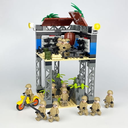 Soapjuice MOC Military Building Blocks Set: Reconnaissance Tower Observation Post Miniature Soldiers Small Particle Puzzle Insertion Toy
