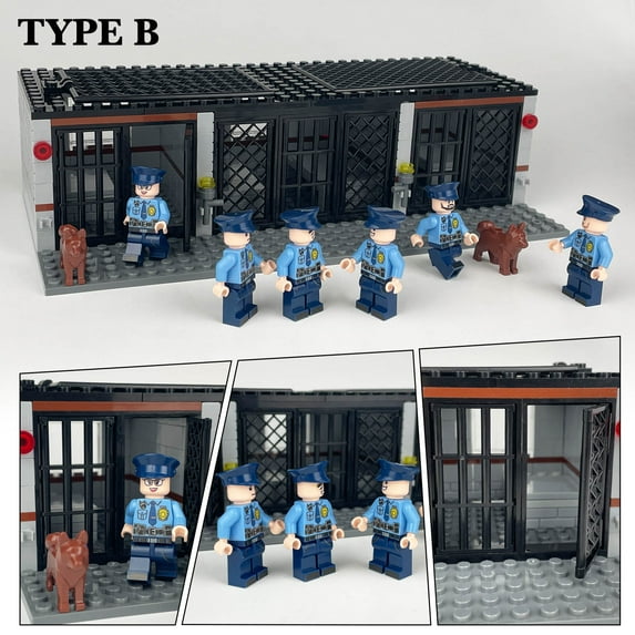 Soapjuice MOC Scorpion's Den Prison Cell Model: Mini Building Blocks with Barbed Wire Cage Scene Playset at Walmart