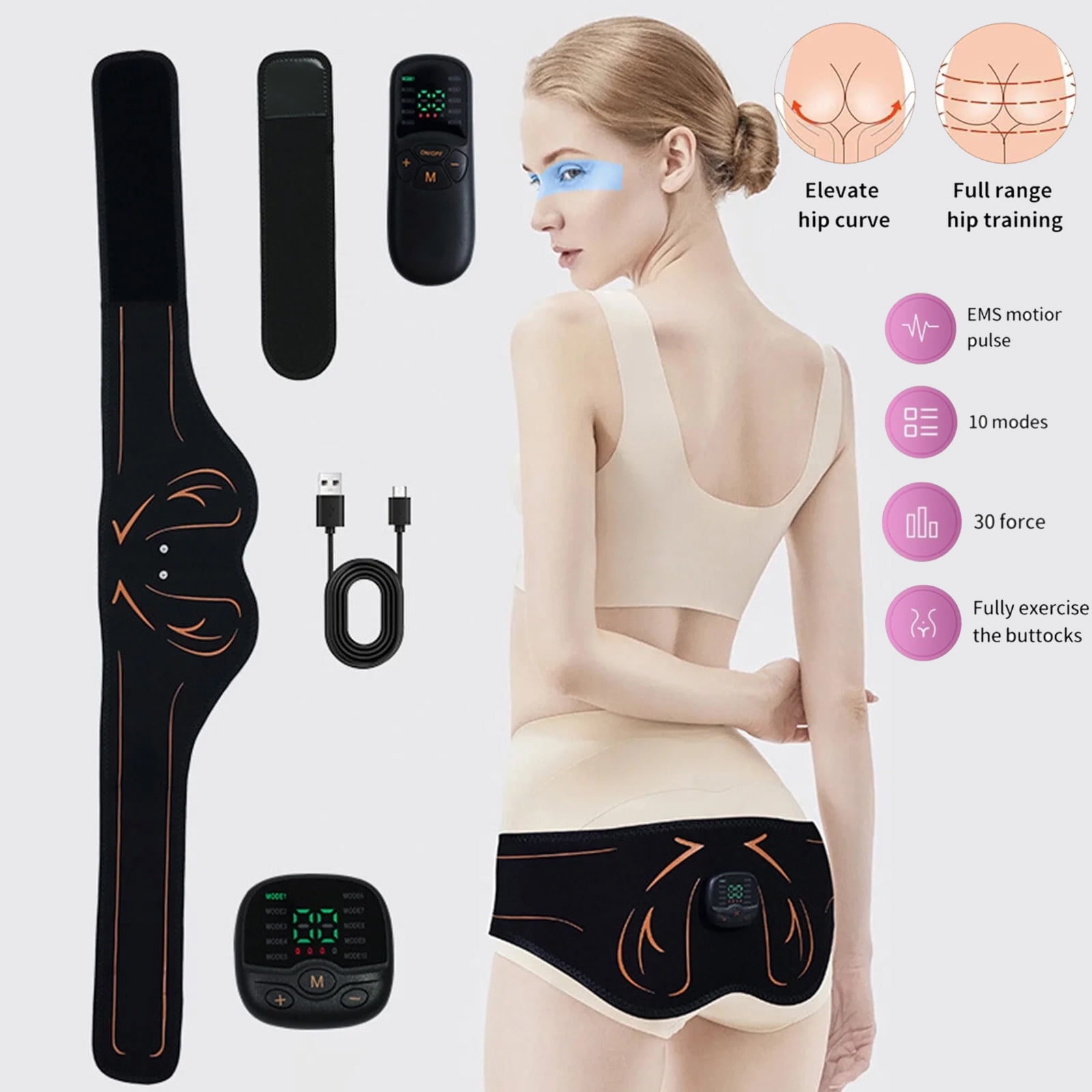 Soapow ABS Stimulator Electronic Muscle Stimulator HIPS Trainer Smart Wearable Butt Lifting Machine Intelligent Wireless Fitness Apparatus with