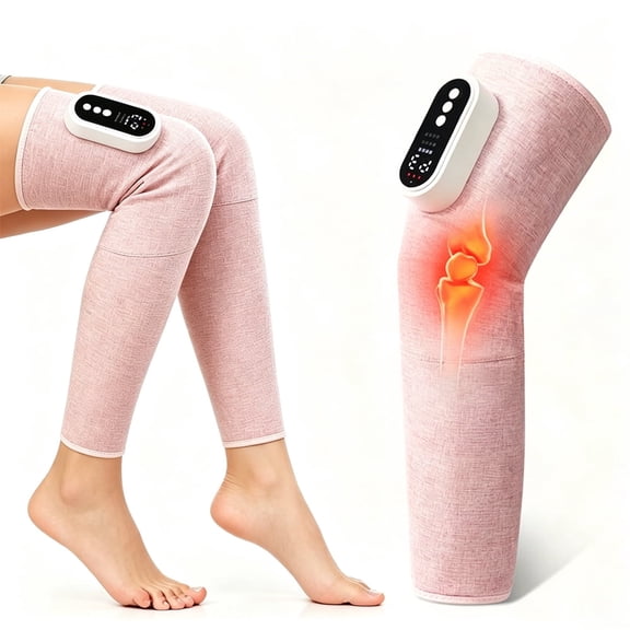 Soapow Leg Massager, Air Compression Massager with 3 Modes 3 Intensitie, Calf Wraps Massager for Leg Circulation, Swelling Muscle Relax, Pain Relief, Tired,Tense, 1 Pcs, Pink