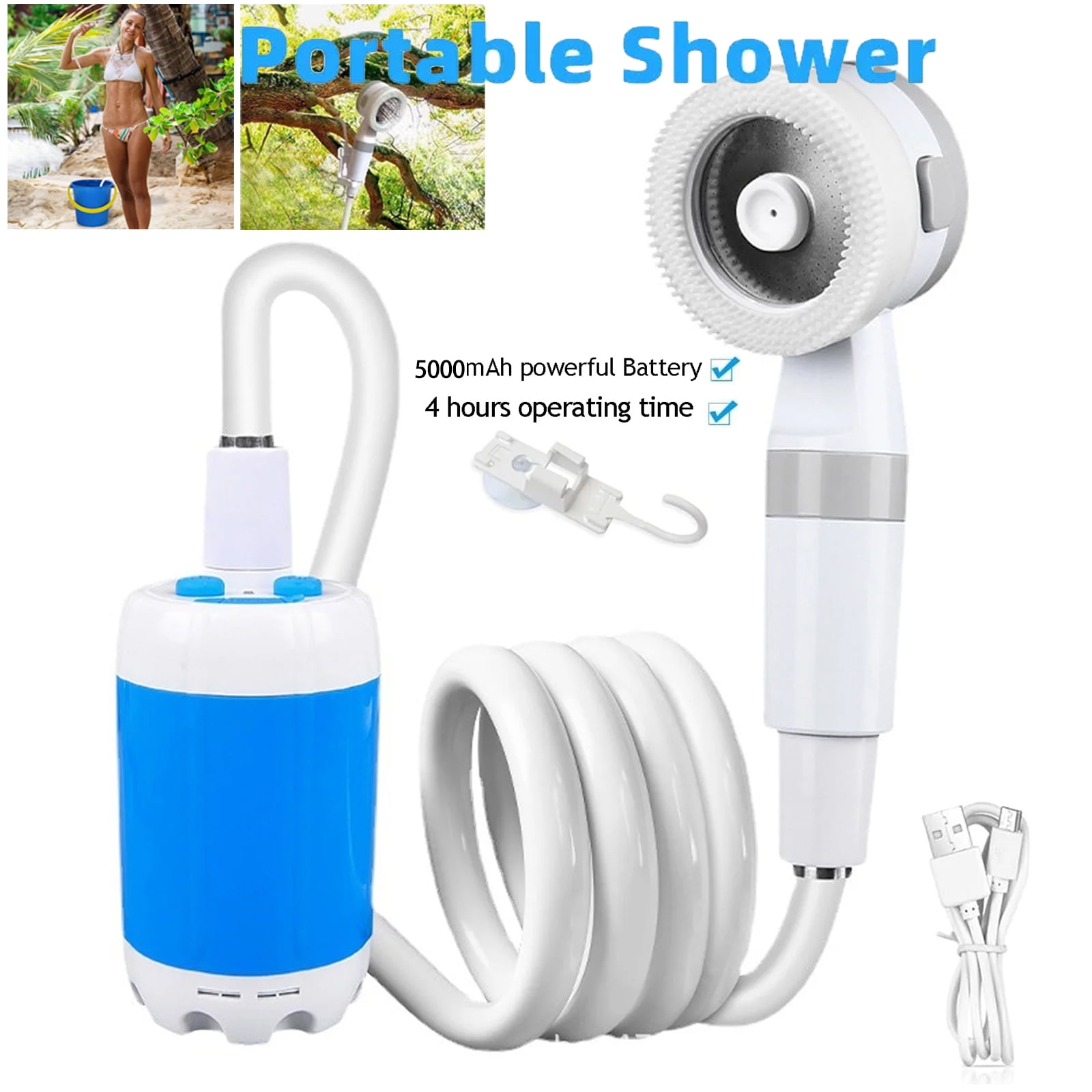 Vintex Portable Camping Shower With USB Charging | Outdoor Shower For Camping, Hiking & Pet Bathing