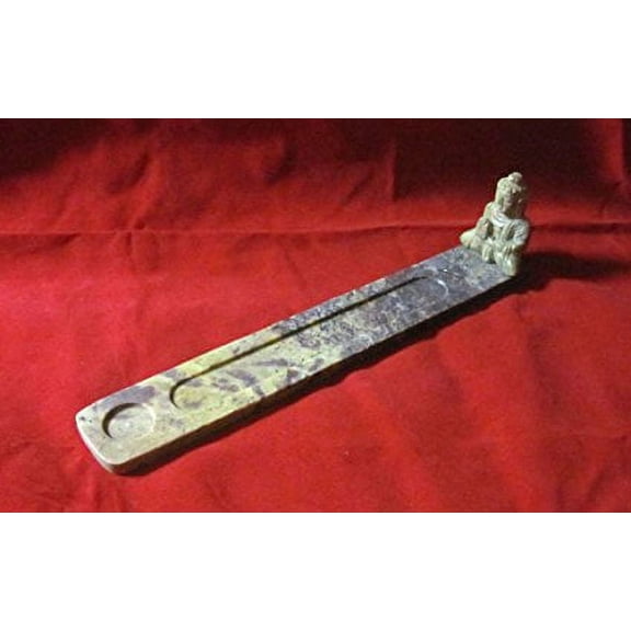 Soapstone Buddha Cone Stick Incense Burner Ash Sled Religion Buddhist