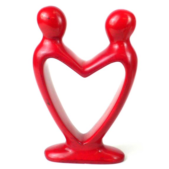 Soapstone Lovers Heart Red 6 Inch