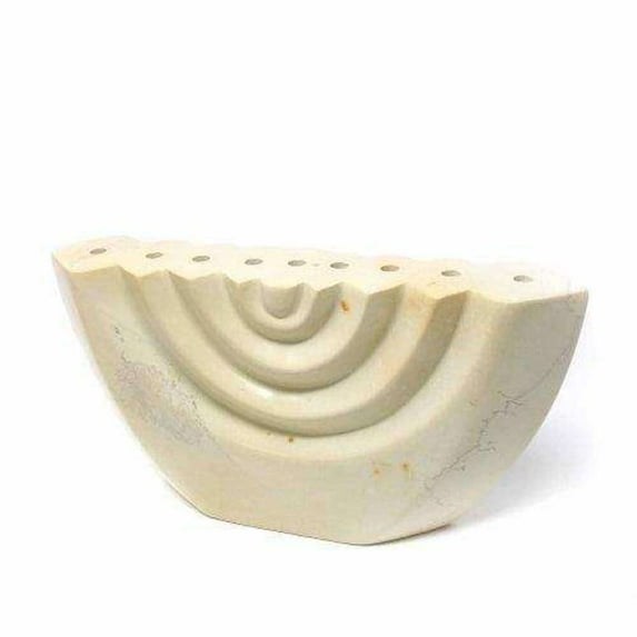 Soapstone White Menorah Smolart