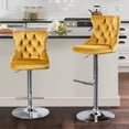 thumbnail image 1 of Soar Flash Velvet Adjustable Swivel Bar Stool Set of 4,with Silver Plated Metal Leg and Button Tufted for Kitchen, Bar, Dining Room (Gold), 1 of 7