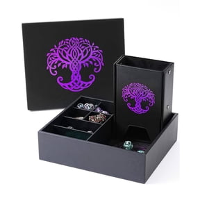 Soar Forge Dice Tray and Dice Tower Purple Tree All-in-One Game Roamer Tray and Large Tower for DND and RPG