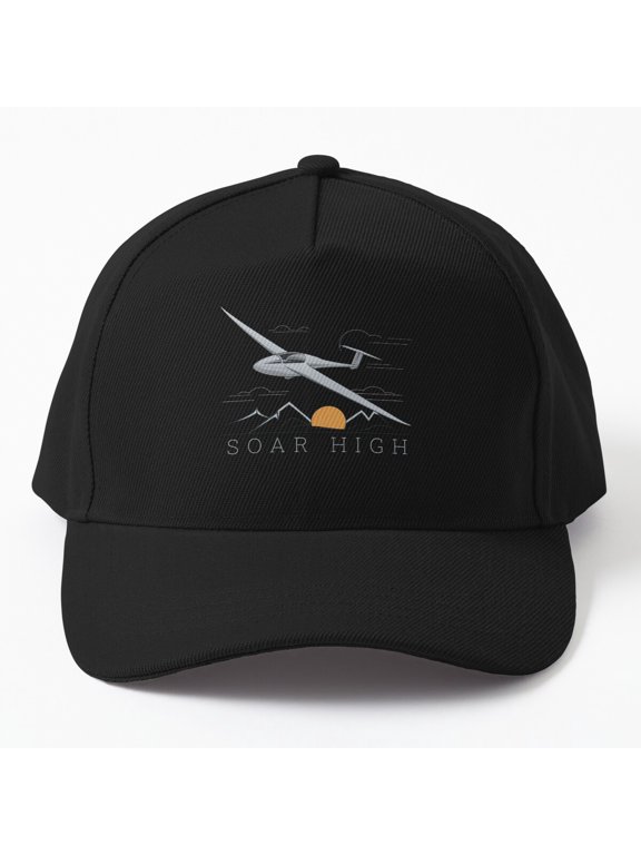 Soar High Glider Pilot Baseball Cap, Sailplane Aviation Adventure Graphic Design, Classic Hat