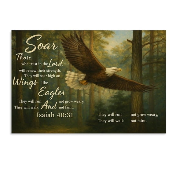 Soar On Wings Like Eagle 5 Isaiah 40:31 Bible Verse Wall Art Poster Historical Figures Canvas Art Wall Decorations for Living Rooms And Bedrooms