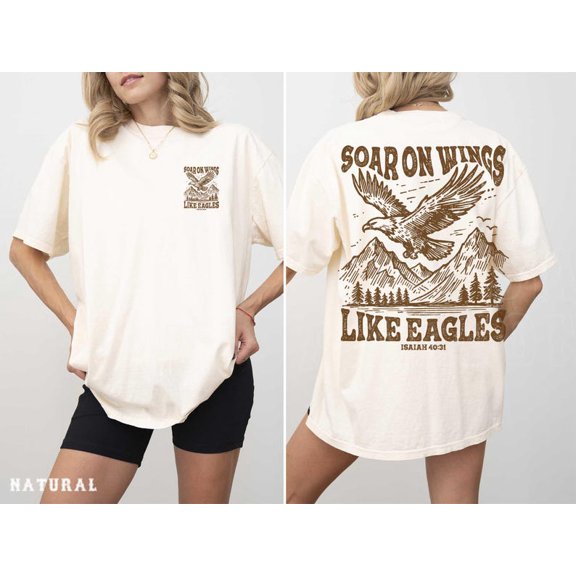 Soar On Wings Like Eagles Shirt, Vintage Christian Apparel for Women Men, Isaiah 40 31 Tee, Faith Based Gift, Jesus T-shirt