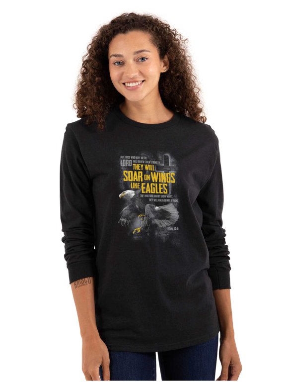Soar Wings Eagles Isaiah 40:31 Long Sleeve TShirt Men Women Brisco Brands S
