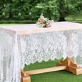 thumbnail image 1 of SoarDream Lace Tablecloth 5 Pieces 60 x 120 Inch White Wedding Rectangular Tablecloth for Baby Shower Decorations White Table Cover for Rectangular Table, 1 of 7
