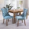 thumbnail image 1 of SoarFlash Velvet Dining Chairs Set of 2, Tall Back Side Chair, Modern Upholstered High-end Tufted Side Chair with Button Back Ring, Solid Wood Legs Sky-Blue, 1 of 6
