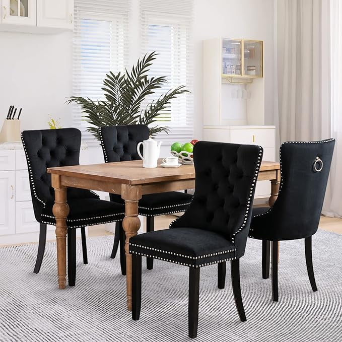 SoarFlash Velvet Dining Chair Set Of Modern Upholstered
