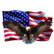 Soaring Bald Eagle American Flag Decal